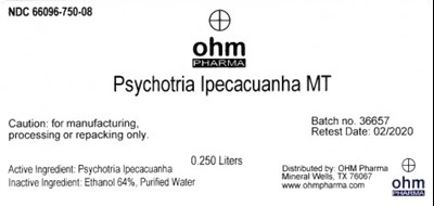 Psychotria Ipecacuanha Mt (Psychotria Ipecacuanha Mt   0.250 L Bottle Label)